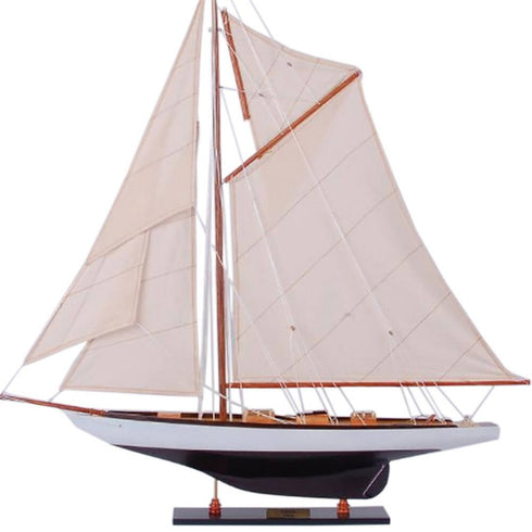 30" Unfinished Wood Hand Painted Model Boat