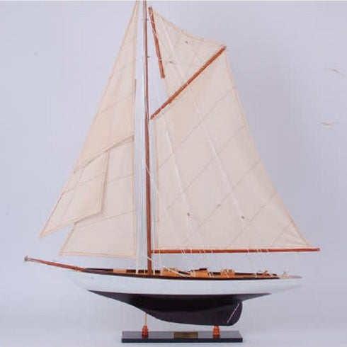 47" Unfinished Wood Hand Painted Model Boat