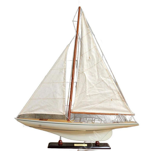 47" Unfinished Wood Hand Painted Model Boat