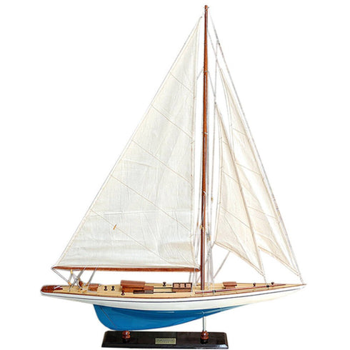 39" Unfinished Wood Hand Painted Model Boat