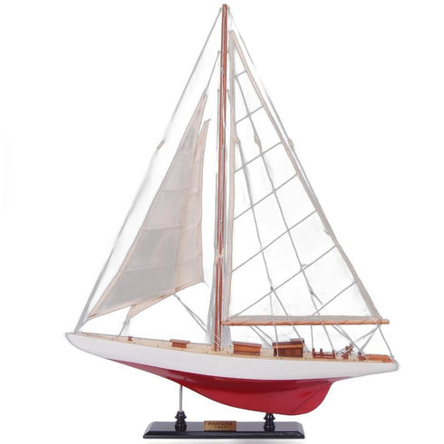 37" Unfinished Wood Hand Painted Model Boat