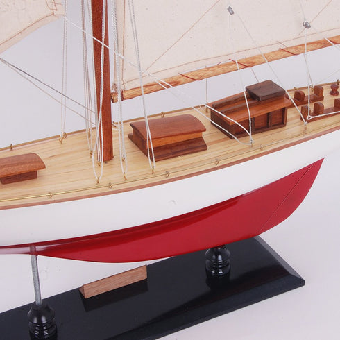 37" Unfinished Wood Hand Painted Model Boat