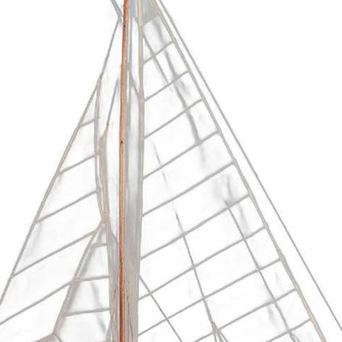 39" Unfinished Wood Hand Painted Model Boat