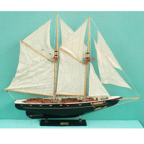 33" Unfinished Wood Hand Painted Model Boat