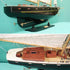 33" Unfinished Wood Hand Painted Model Boat