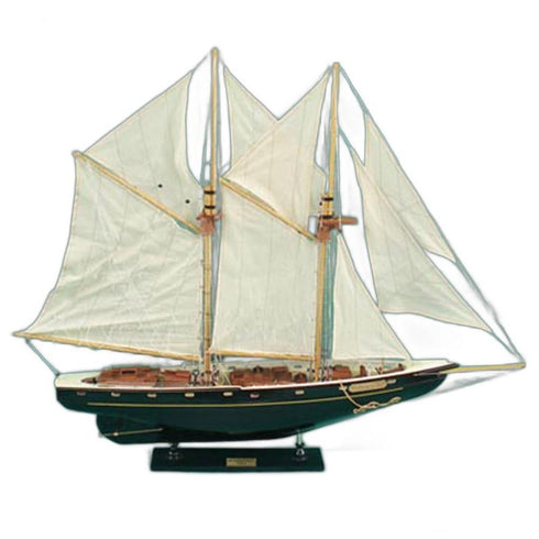 33" Unfinished Wood Hand Painted Model Boat