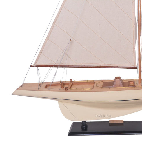 30" Unfinished Wood Hand Painted Model Boat