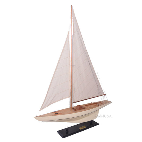 30" Unfinished Wood Hand Painted Model Boat
