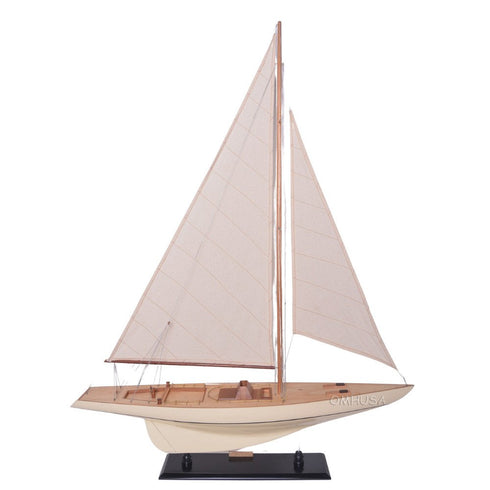 30" Unfinished Wood Hand Painted Model Boat