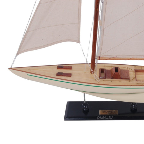 30" Unfinished Wood Hand Painted Model Boat