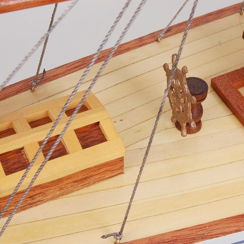 30" Unfinished Wood Hand Painted Model Boat