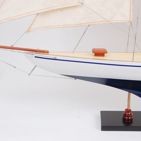 30" Unfinished Wood Hand Painted Model Boat