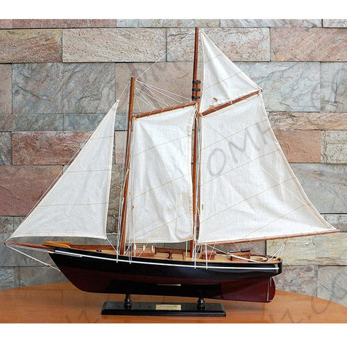 28" Unfinished Wood Hand Painted Model Boat
