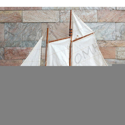 28" Unfinished Wood Hand Painted Model Boat