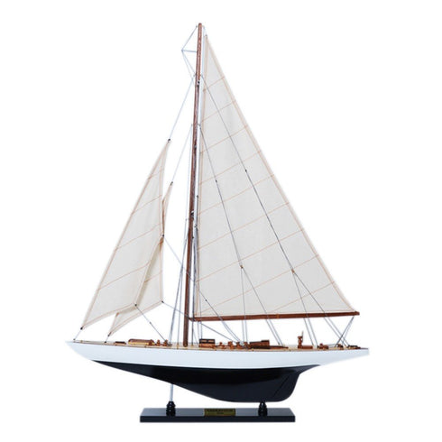 31" Unfinished Wood Hand Painted Model Boat
