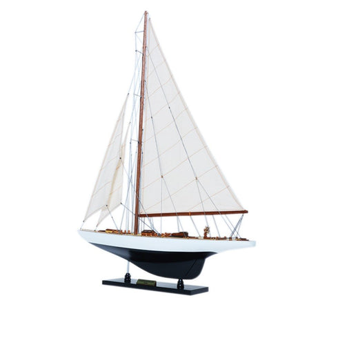 31" Unfinished Wood Hand Painted Model Boat