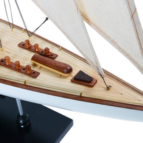 31" Unfinished Wood Hand Painted Model Boat