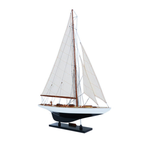 31" Unfinished Wood Hand Painted Model Boat