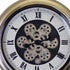16" Champagne White And Black Metal Skeleton Exposed Gear Pocket Watch Wall Clock