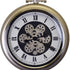 16" Champagne White And Black Metal Skeleton Exposed Gear Pocket Watch Wall Clock