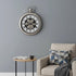 16" Champagne White And Black Metal Skeleton Exposed Gear Pocket Watch Wall Clock