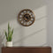 18" Antiqued Gold And Black Metal Silent Skeleton Exposed Gear Round Wall Clock