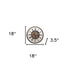 18" Antiqued Gold White And Black Metal Silent Skeleton Exposed Gear Round Wall Clock