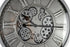 18" Silver And Black Metal Silent Skeleton Exposed Gear Round Wall Clock