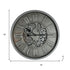 18" Silver And Black Metal Silent Skeleton Exposed Gear Round Wall Clock