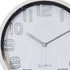 12" Silver And White Heavy Duty Plastic Silent Analog Round Wall Clock