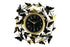 22" Gold Silver And Black Metal Silent Analog Butterfly Round Wall Clock