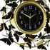 22" Gold Silver And Black Metal Silent Analog Butterfly Round Wall Clock