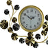 27" Gold Silver And White Metal Silent Analog Floral Novelty Wall Clock
