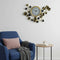27" Gold Silver And White Metal Silent Analog Floral Novelty Wall Clock