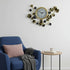 27" Gold Silver And White Metal Silent Analog Floral Novelty Wall Clock