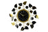 24" Gold Black And Silver Metal Silent Analog Floral Round Wall Clock