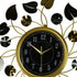 24" Gold Black And Silver Metal Silent Analog Floral Round Wall Clock