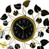 24" Gold Black And Silver Metal Silent Analog Floral Round Wall Clock