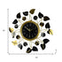 24" Gold Black And Silver Metal Silent Analog Floral Round Wall Clock