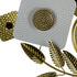37" Gold And White Metal Silent Analog Floral Oval Wall Clock