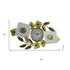 37" Gold And White Metal Silent Analog Floral Oval Wall Clock