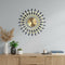27" Gold And Black Metal Silent Analog Starburst Wall Clock