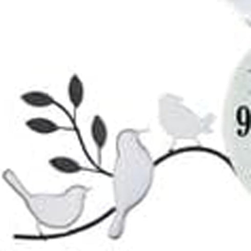 23" Silver Black And White Metal and Glass Silent Pendulum Novelty Wall Clock