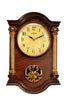 16" Walnut And Gold Resin Silent Analog Ornate Wall Clock