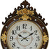 13" Brown Gold And White Resin Silent Pendulum Ornate Oval Wall Clock
