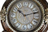 16" Brown And Silver Resin Silent Pendulum Ornate Oval Wall Clock
