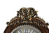 16" Brown And Silver Resin Silent Pendulum Ornate Oval Wall Clock