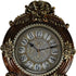 16" Brown And Silver Resin Silent Pendulum Ornate Oval Wall Clock