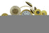 37" Gold Silver And White Metal Silent Analog Floral Novelty Wall Clock