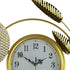 37" Gold Silver And White Metal Silent Analog Floral Novelty Wall Clock